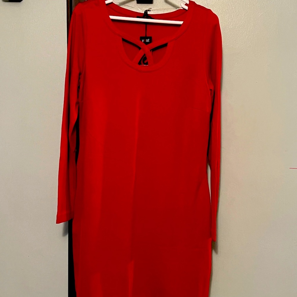 Womens large red slip on dress